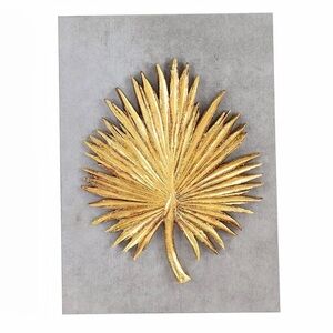 Cement Stone Leaf Home Wall Decor 3D Gold Wall Sculpture 8"W x 11"H